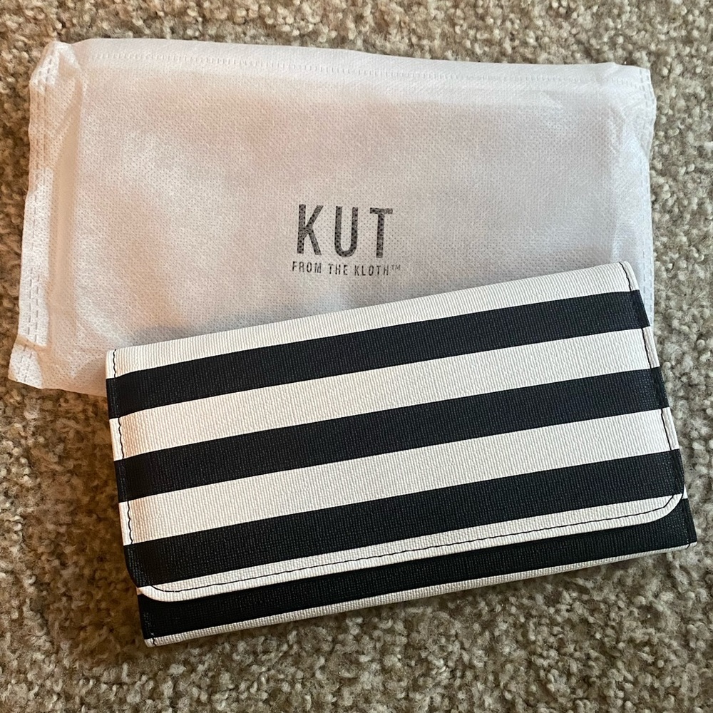 KUT black and white striped wallet
